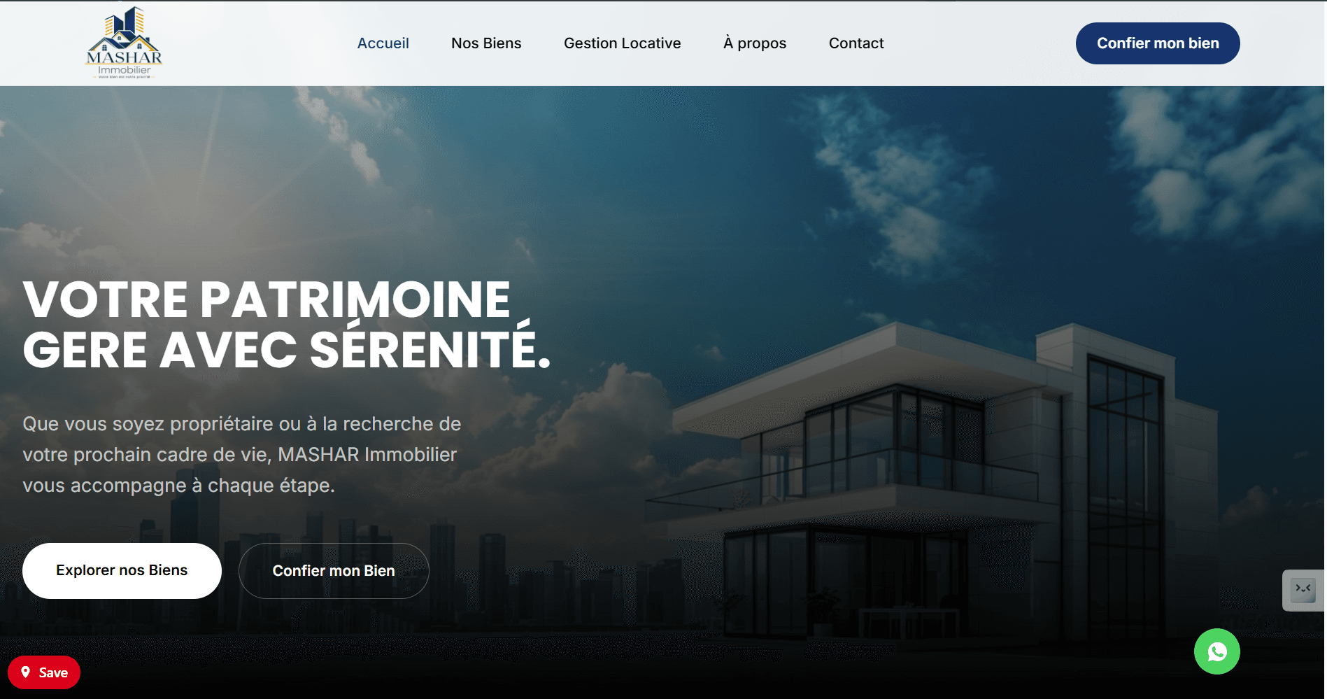 Site web Mashar Immobilier, Abidjan